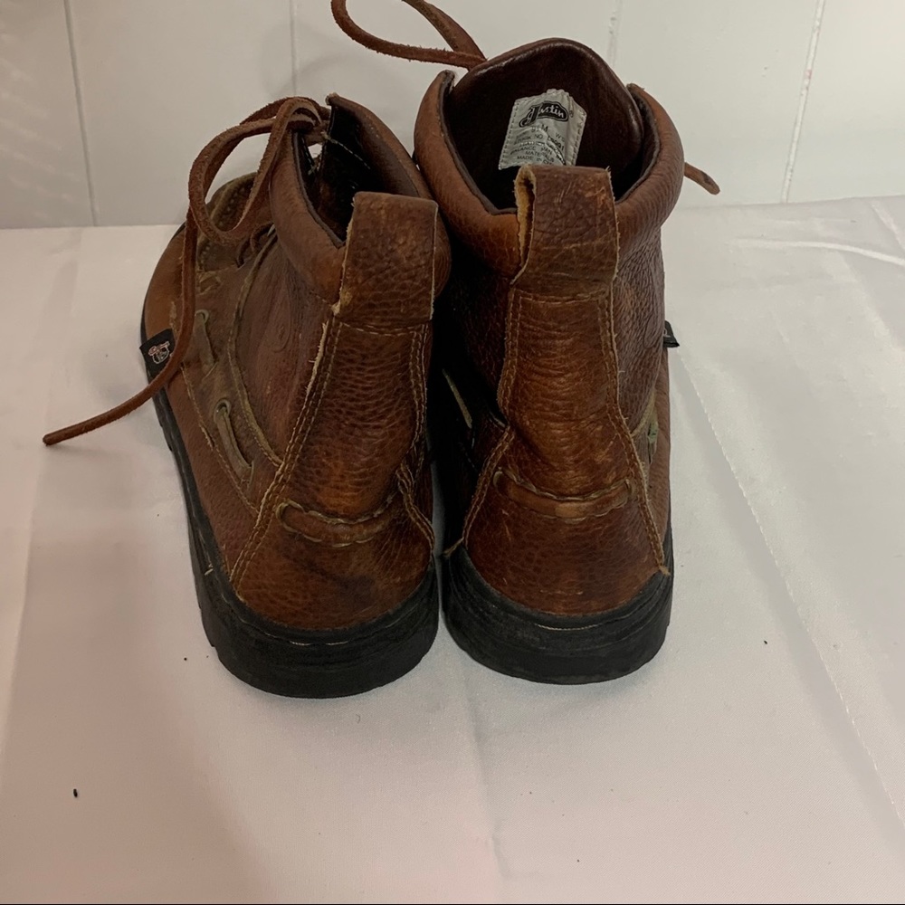 JUSTIN “Chip” Rustic Cowhide Chukka Lace Up Boots - Picture 6 of 8